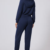 Conjunto de ropa de estar por casa para mujer: Top de cuello alto con cremallera y pantalones con cintura elástica