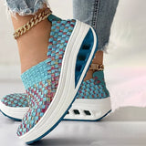 Zapatos de mujer - Slip-On Tejido Elástico - Suela Confortable con Cámara de Aire