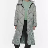 Chaqueta larga acolchada con capucha