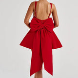 Vestido de noche mini con corsé y lazo extraíble