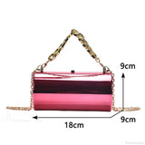 Bolso de hombro cilíndrico mini de moda para la noche.