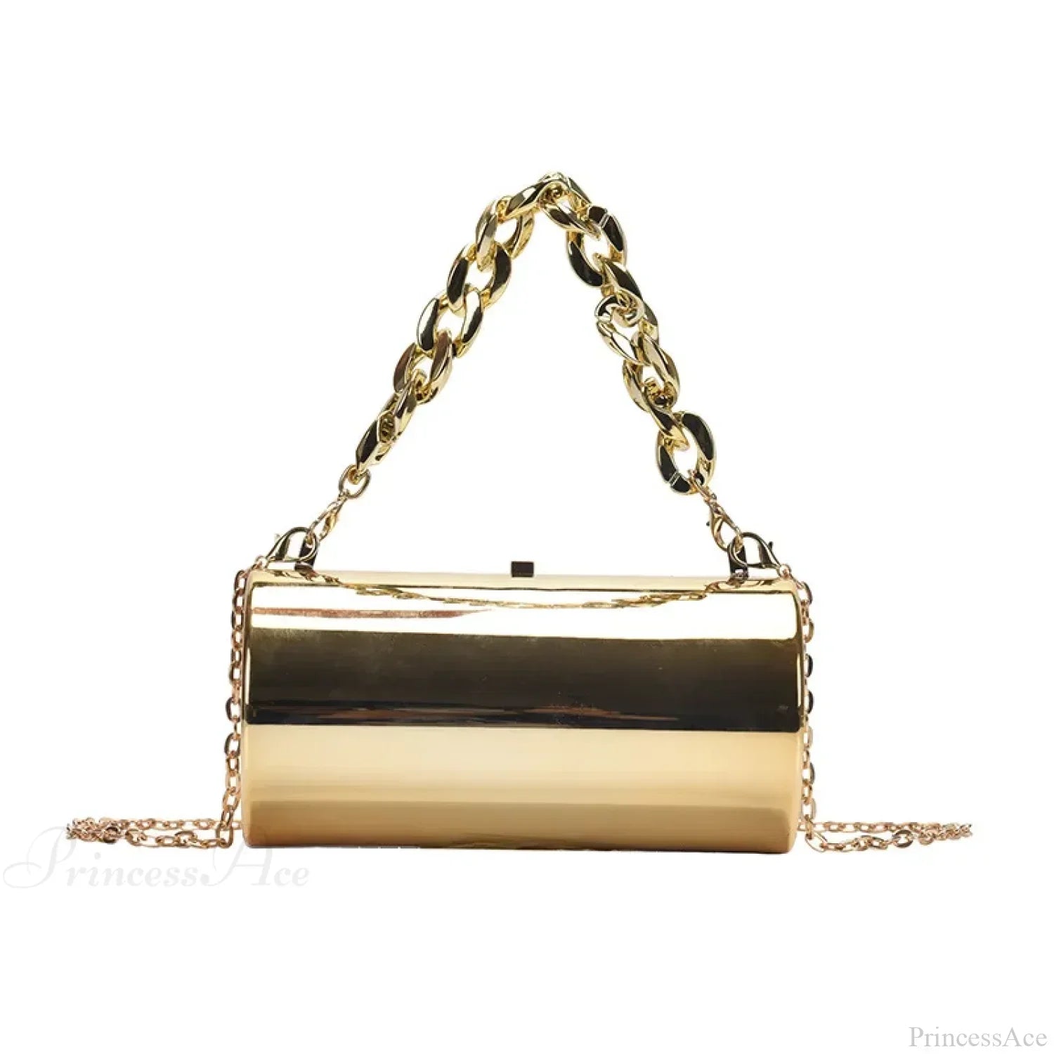 Bolso de hombro cilíndrico mini de moda para la noche.