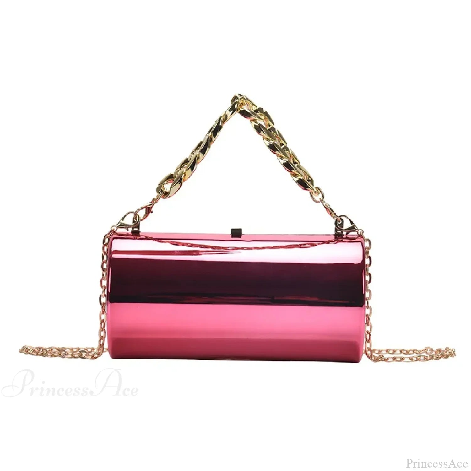 Bolso de hombro cilíndrico mini de moda para la noche.