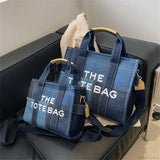 Bolso de hombro de mezclilla bordado de moda