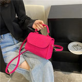 Bolso de hombro de fieltro con estampado de cocodrilo de moda