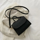 Bolso de hombro de fieltro con estampado de cocodrilo de moda