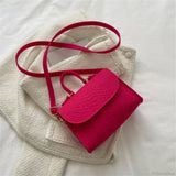 Bolso de hombro de fieltro con estampado de cocodrilo de moda