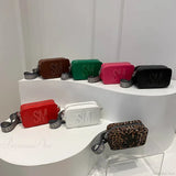 Bolso bandolera de moda con estampado de leopardo y letras