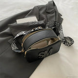 Bolso bandolera de moda con estampado de leopardo y letras
