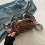 Bolso bandolera de moda con estampado de leopardo y letras