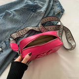 Bolso bandolera de moda con estampado de leopardo y letras