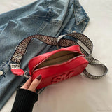Bolso bandolera de moda con estampado de leopardo y letras