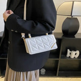 Bolso bandolera cuadrado pequeño en piel sintética con cuadros de moda