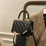Bolso bandolera cuadrado pequeño en piel sintética con cuadros de moda