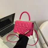 Bolso bandolera cuadrado pequeño en piel sintética con cuadros de moda