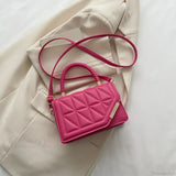 Bolso bandolera cuadrado pequeño en piel sintética con cuadros de moda
