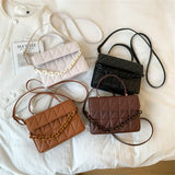 Bolso de hombro cuadrado de piel sintética de moda