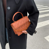 Bolso de hombro cuadrado de piel sintética de moda