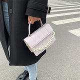 Bolso de hombro cuadrado de piel sintética de moda