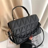 Bolso de hombro cuadrado de piel sintética de moda