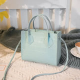 Bolso de hombro cuadrado de piel sintética de moda