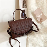 Bolso de hombro cuadrado de piel sintética de moda