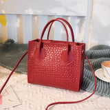 Bolso de hombro cuadrado de piel sintética de moda