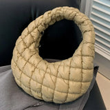 Bolso acolchado con correa de hombro plisada estilo nube