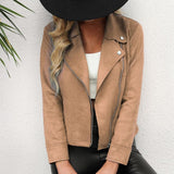 Emmy - Chaqueta de cuero de alta calidad con cremallera lateral