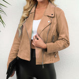 Emmy - Chaqueta de cuero de alta calidad con cremallera lateral