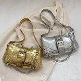 Bolso bandolera plisado de moda Y2K