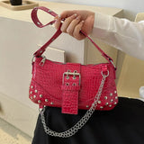 Bolso bandolera plisado de moda Y2K