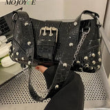 Bolso bandolera plisado de moda Y2K