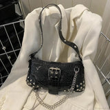Bolso bandolera plisado de moda Y2K