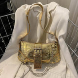 Bolso bandolera plisado de moda Y2K