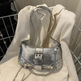 Bolso bandolera plisado de moda Y2K