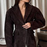 Elegante blazer de ante sintético