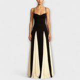 Ember - Elegancia clásica de vestido maxi A-line con paneles de tul