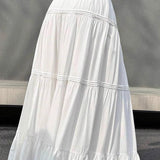 Falda larga blanca de corte A de Ballet Gentle
