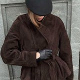chaqueta vintage de ante de manga larga