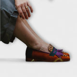 Fallon – Mocasines marrones con estampado de leopardo