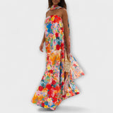 Harlow - Maxi vestido con estampado floral y hombros al descubierto