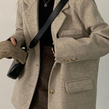 Blazer largo extragrande en mezcla de lana