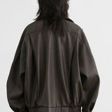 Chaqueta de motociclista de cuero de gran tamaño