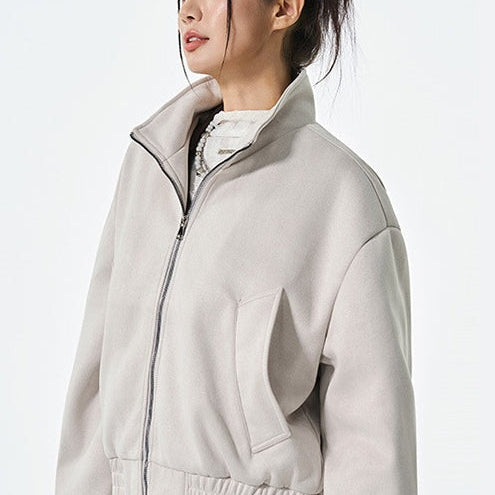 Chaqueta larga estilo motero en piel sintética
