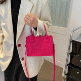 Mini bolso tote de fieltro, bolso cuadrado pequeño, otoño-invierno