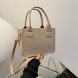 Mini bolso tote de fieltro, bolso cuadrado pequeño, otoño-invierno