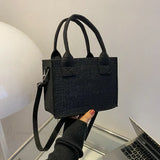 Mini bolso tote de fieltro, bolso cuadrado pequeño, otoño-invierno