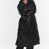 Chaqueta larga acolchada con capucha