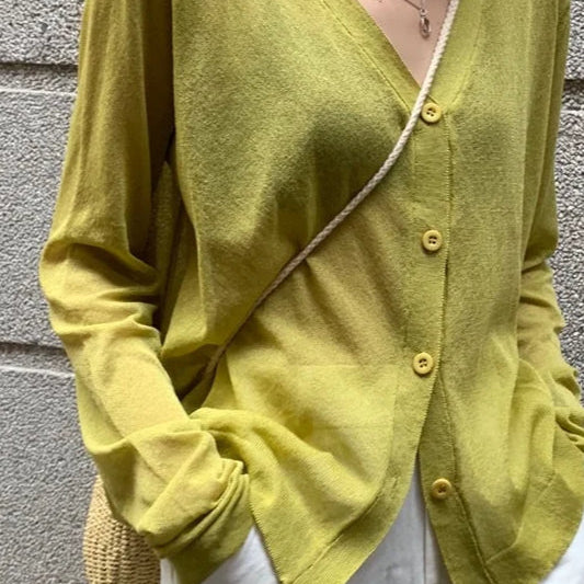 Chaleco de punto ligero con cuello en V